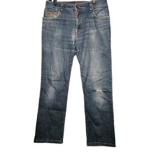 PrAna Jeans 33wx32L Blue Denim Straight Leg 98 Cotton